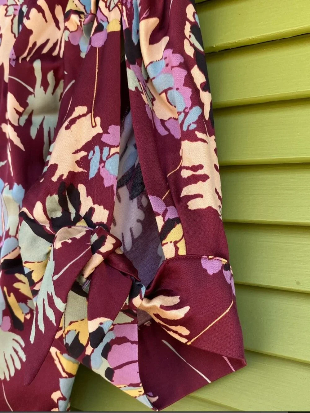 Trashy Diva Stretch Rayon Abstract Floral 1940s Style Dress - Size 10 - Picture 7 of 13